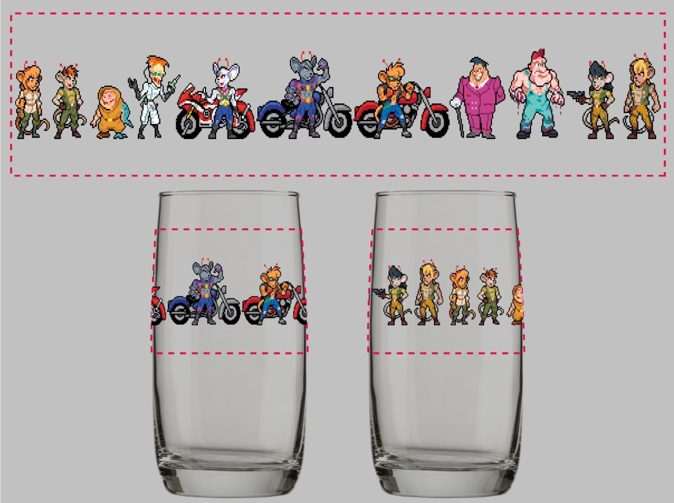 Biker Mice From Mars Glass