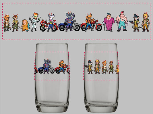 Biker Mice From Mars Glass