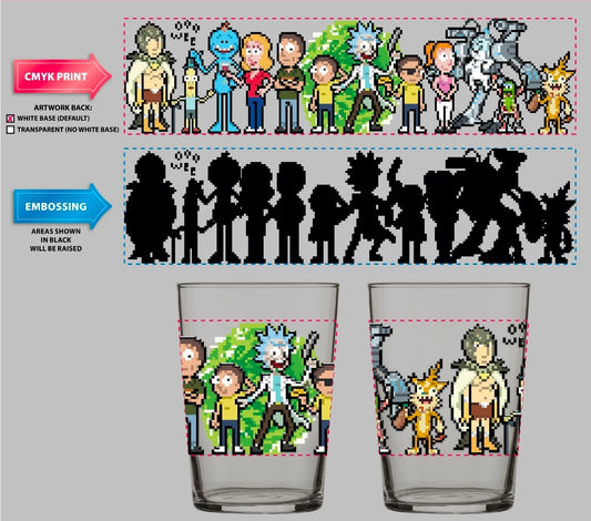 Rick & Morty Embossed Redux Glass