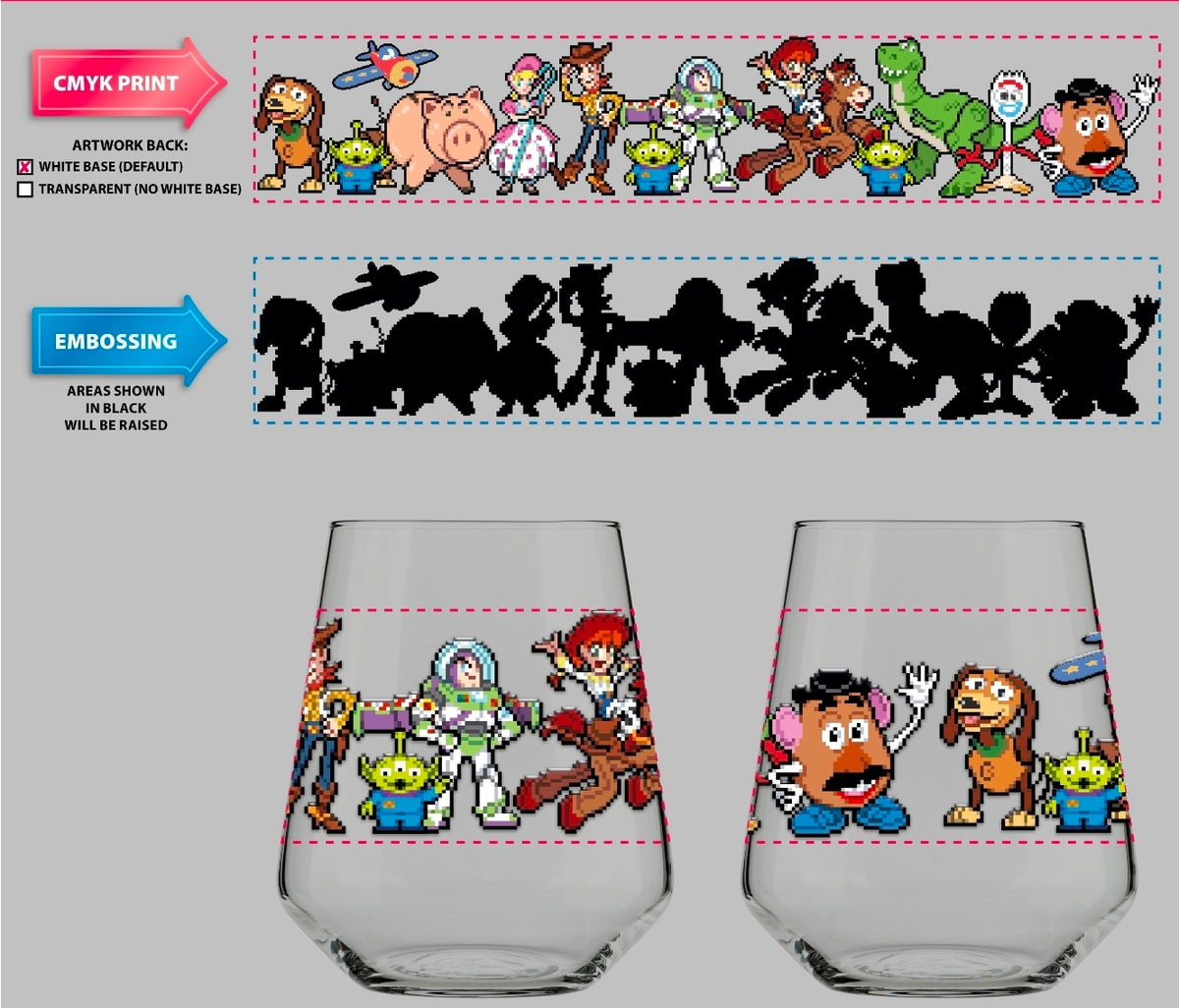 Toy Story Embossed Redux Glass