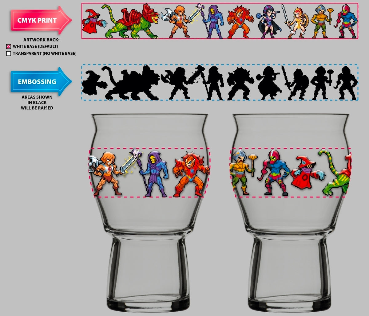 Masters Of The Universe Embossed Glass