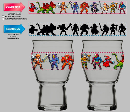 Masters Of The Universe Embossed Glass